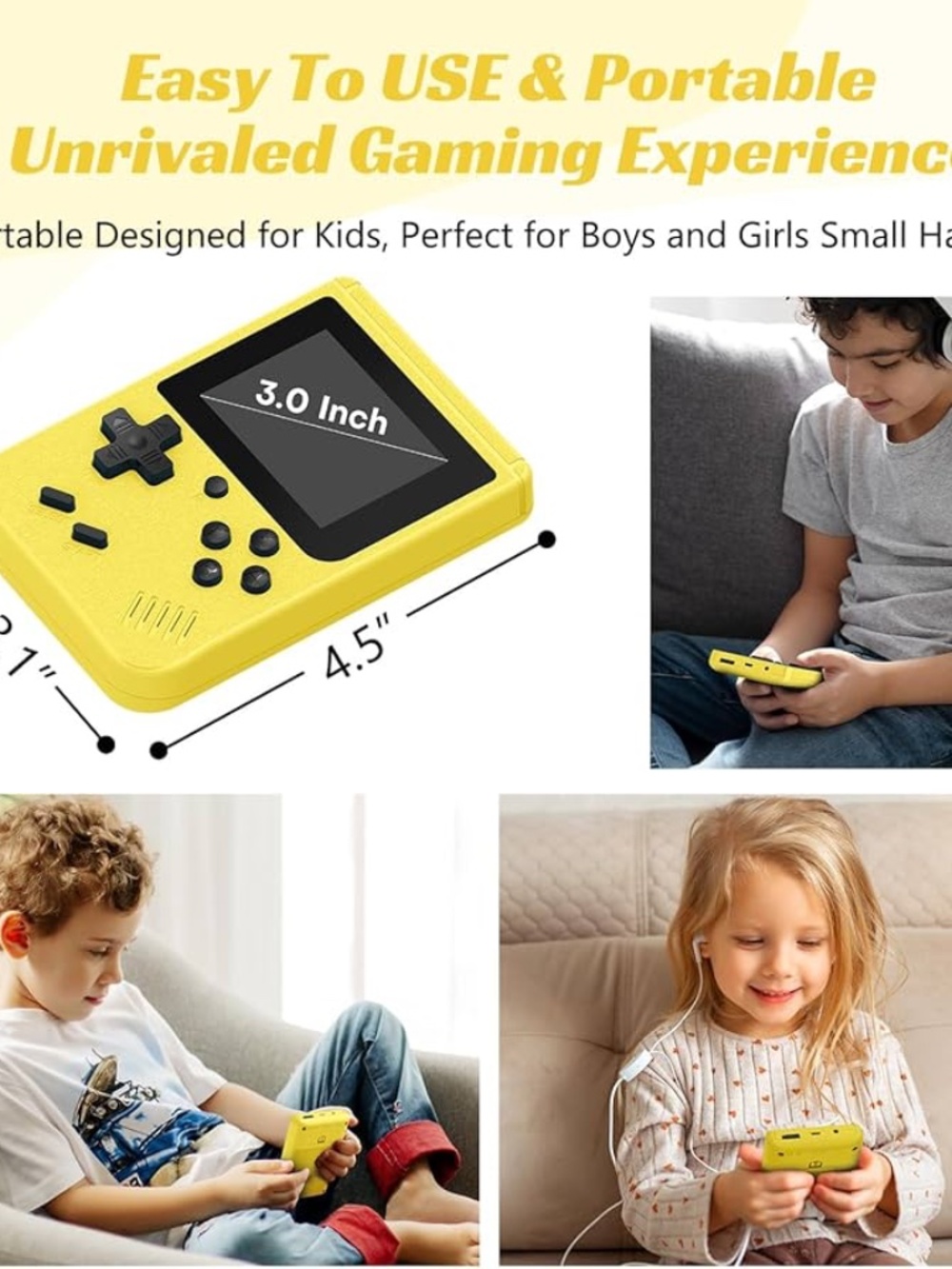 Retro FC Handheld Game Console - Yellow - Picture 14 of 17